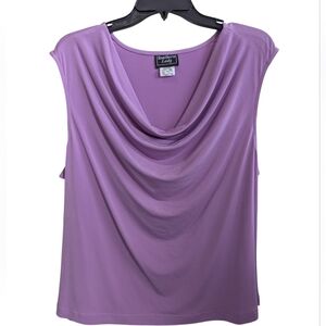 Southern Lady Lavender Cowl Neck Blouse